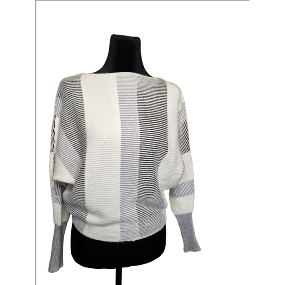 Philosophy Sweaters - Philosophy black and white stripe boat neck, dolman sleeves soft sweater size XS